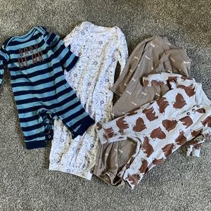3 months Baby Boy set Rompers and Gown Sleepers Bear